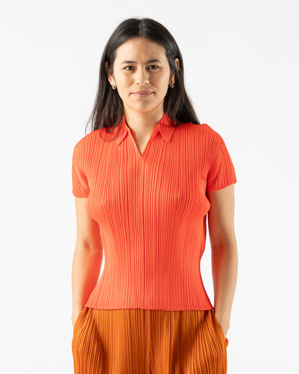 Pleats Please Issey Miyake April Monthly Colors Top in Habanero