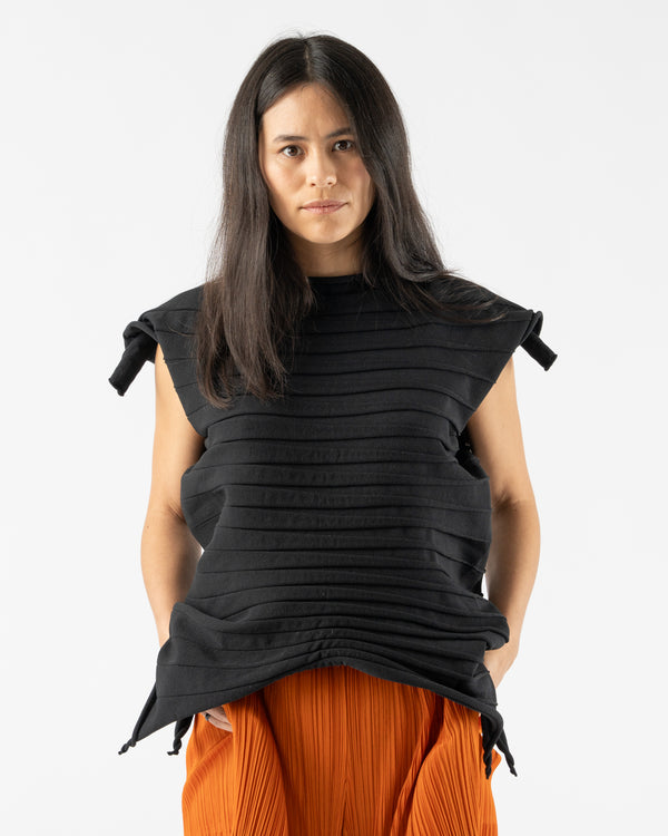 Pleats Please Issey Miyake Chili Knit Top in Black
