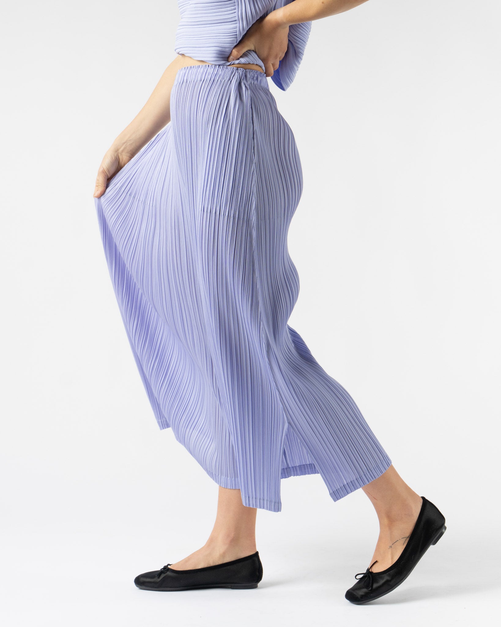 Pleats Please Issey Miyake Monthly Colors February Trousers in Saxe Blue