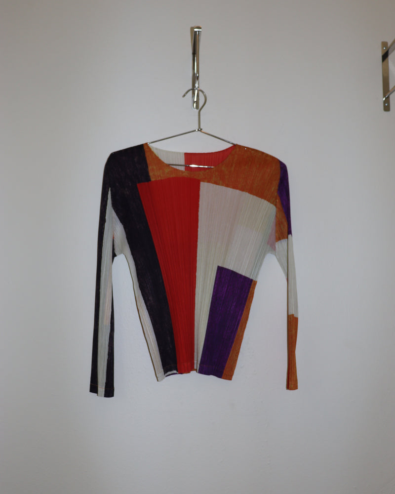 Pre-owned: Pleats Please Crewneck Monthly Color Multi