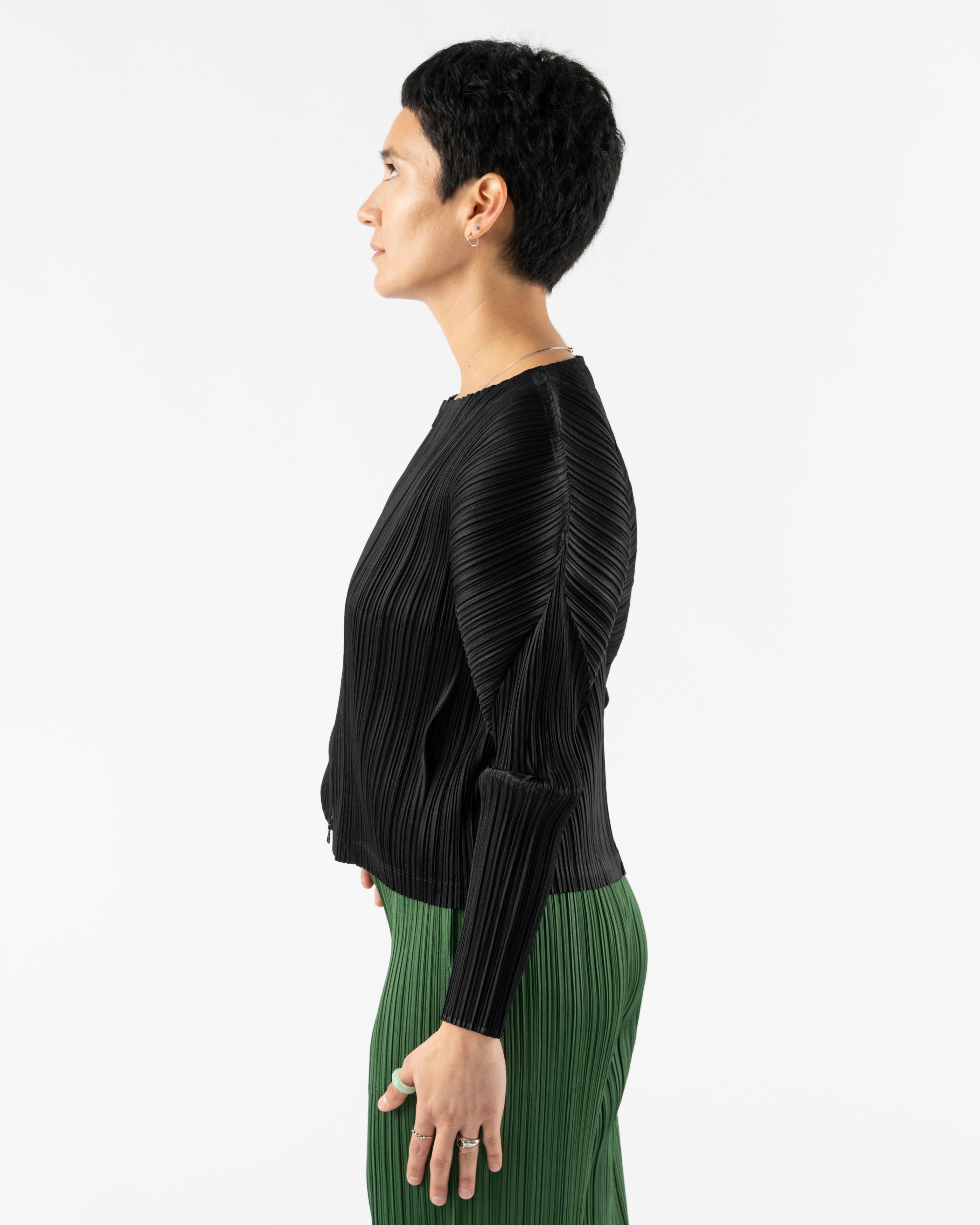 Pleats Please Issey Miyake February Monthly Colors Blouson in Black