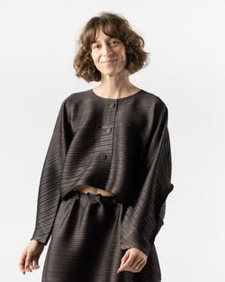 Pleats Please Issey Miyake UFO Cardigan in Mocha