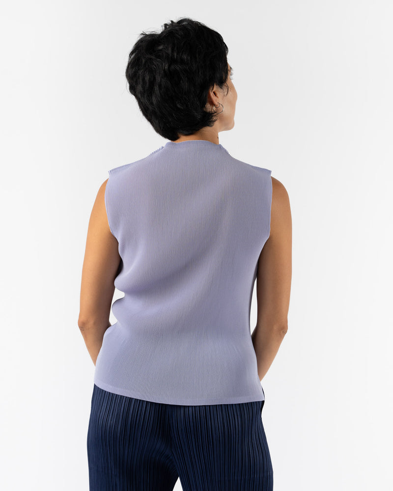 Pleats Please Issey Miyake Mist July Top in Light Blue