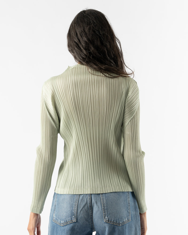 Pleats Please Issey Miyake November Monthly Colors Shirt in Sage Green