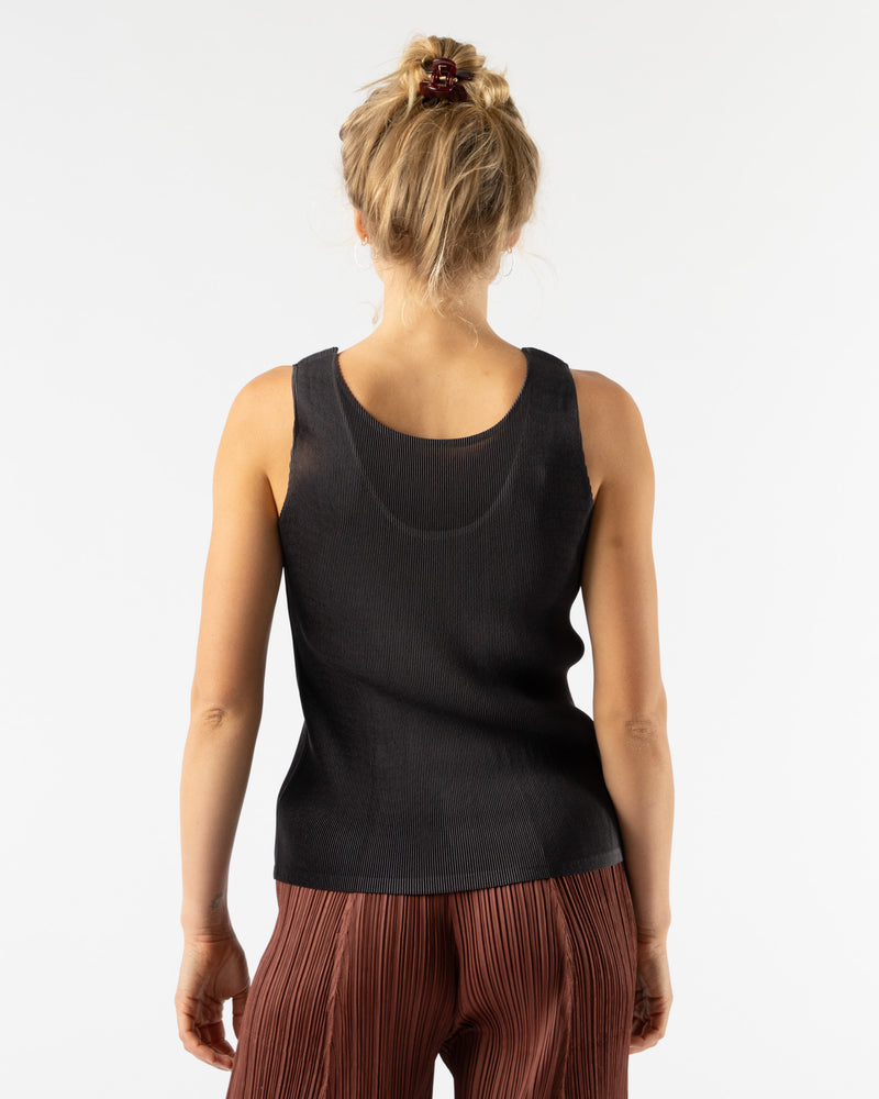 Pleats Please Issey Miyake Mist September Top in Charcoal