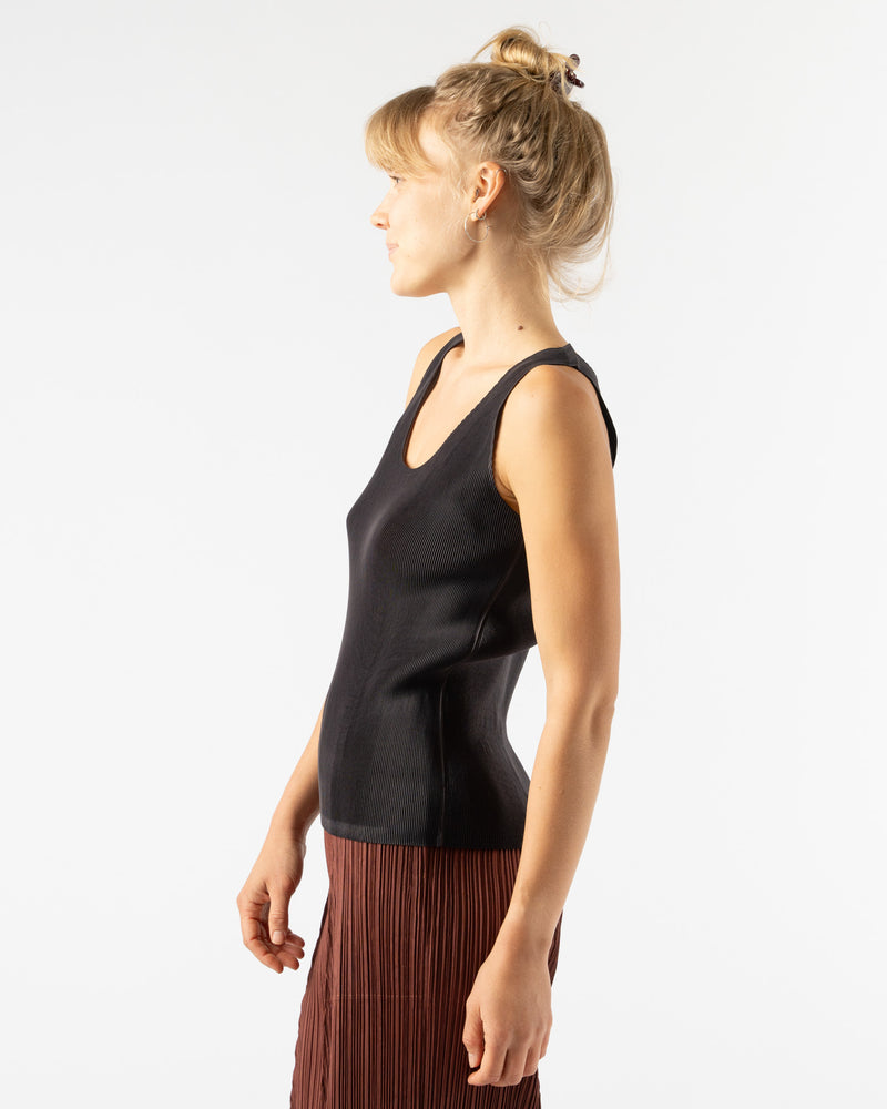 Pleats Please Issey Miyake Mist September Top in Charcoal