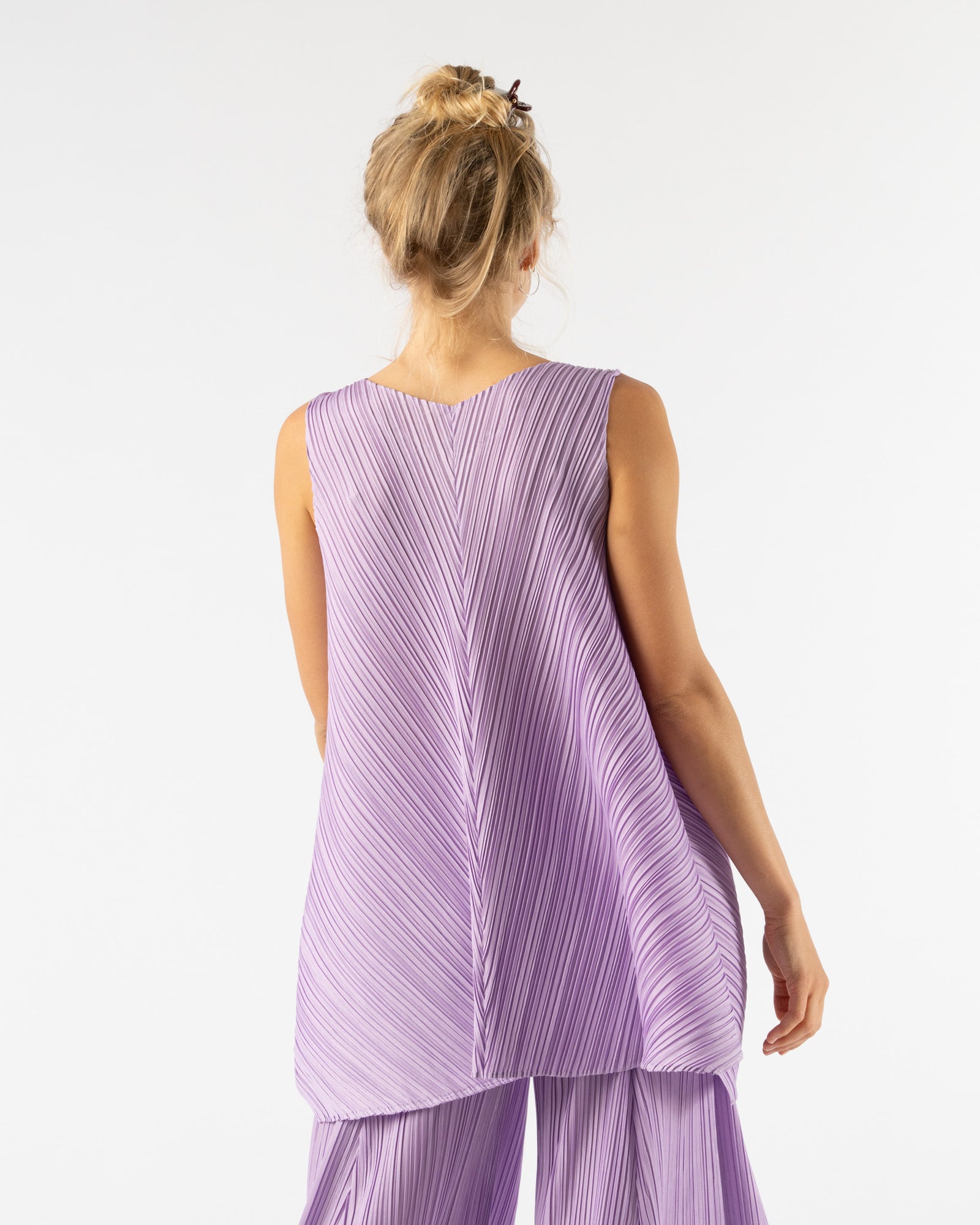 Pleats Please Issey Miyake Mellow Pleats Top in Light Purple Curated at  Jake and Jones