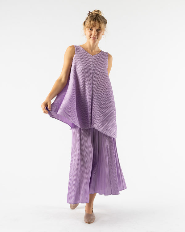 Pleats Please Issey Miyake Mellow Pleats Top in Light Purple