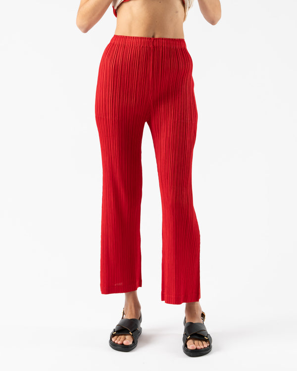 Pleats Please Issey Miyake Thicker Bottoms Straight Pants in Red