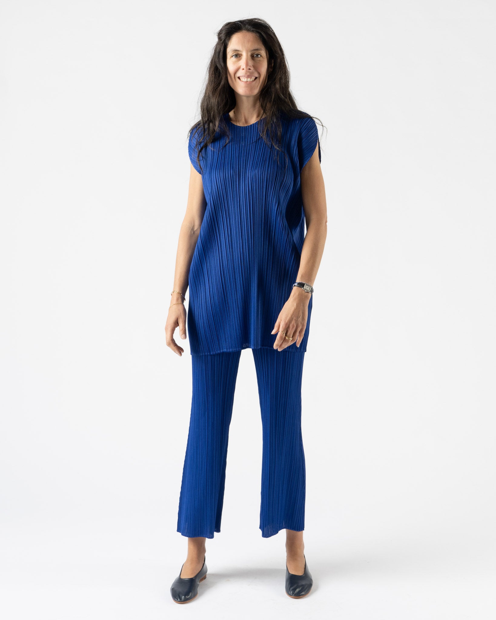 Pleats Please Issey Miyake Monthly Colors July Pants in Blue