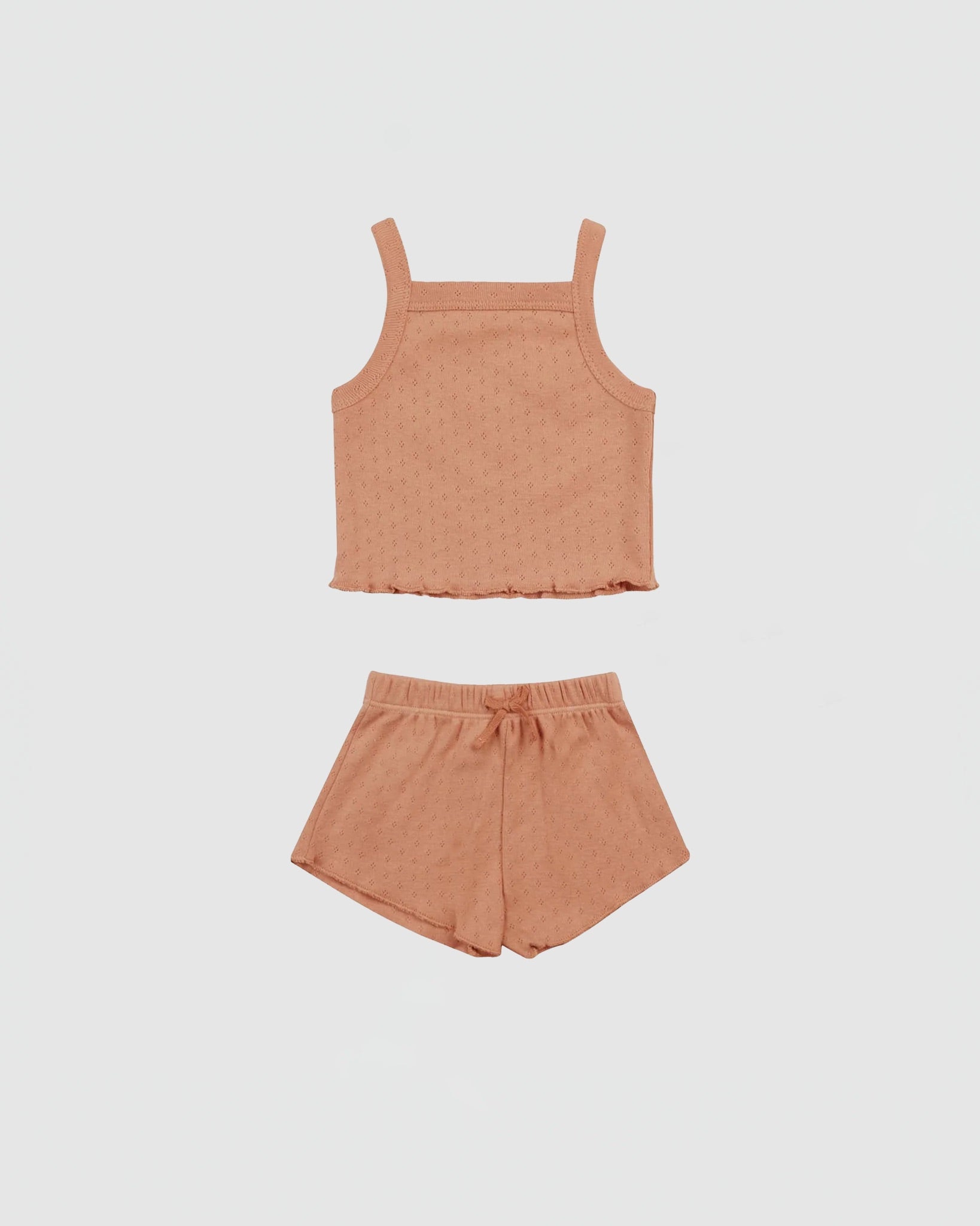 Quincy Mae Pointelle Tank and Shortie Set in Melon