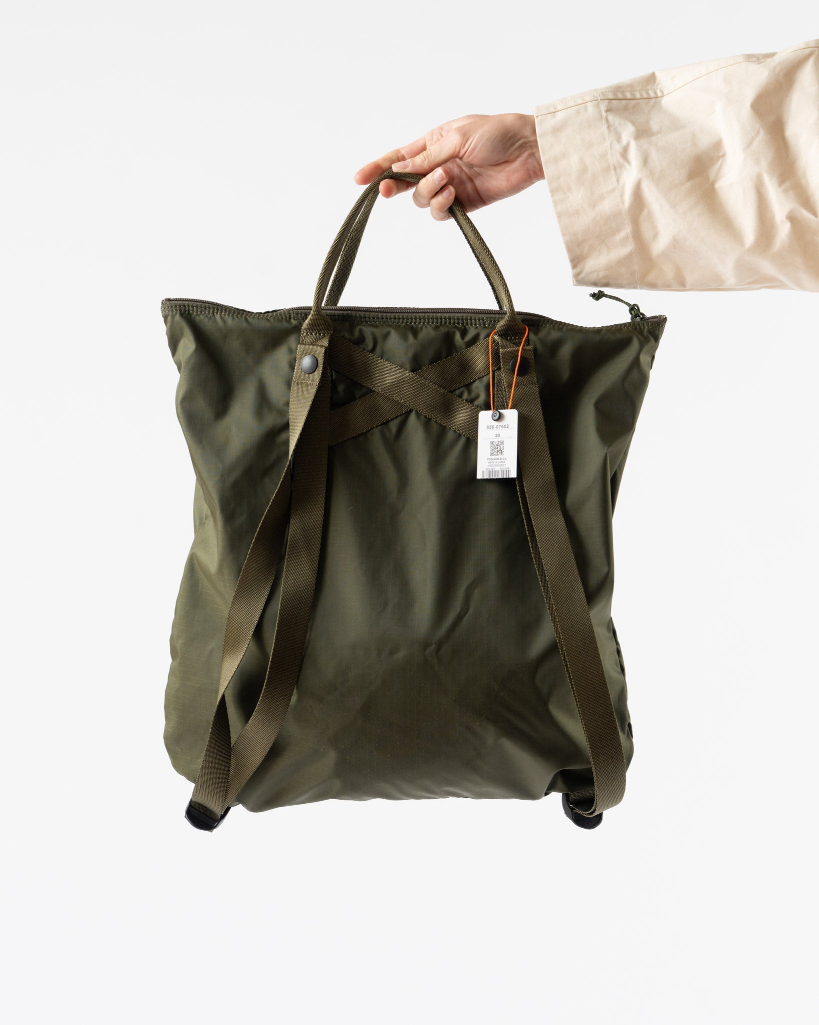 Porter Yoshida Flex 2-Way Tote Bag in Olive Drab