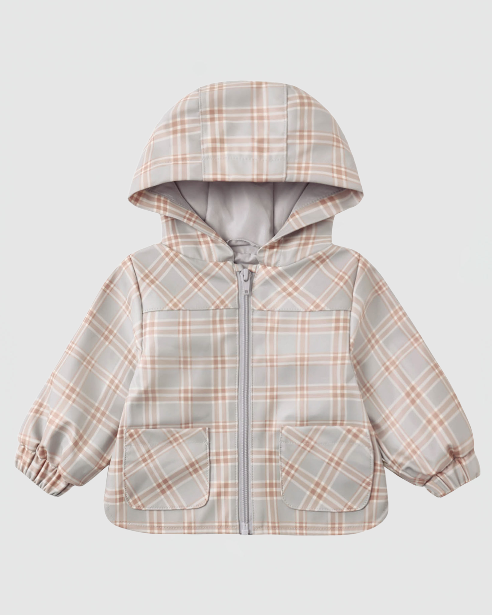 Quincy Mae Rain Coat in Blue Plaid