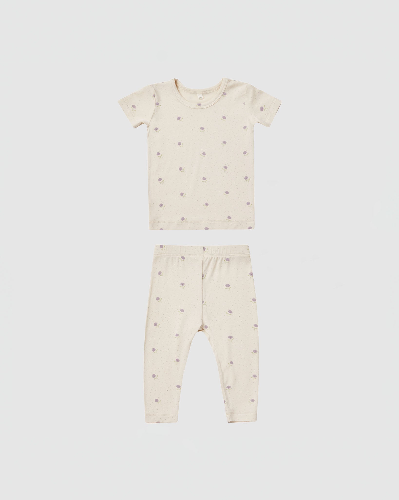Quincy Mae Bamboo Short Sleeve Pajama Set in Sweet Pea