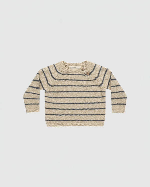 Quincy Mae Ace Knit Sweater in Indigo Stripe