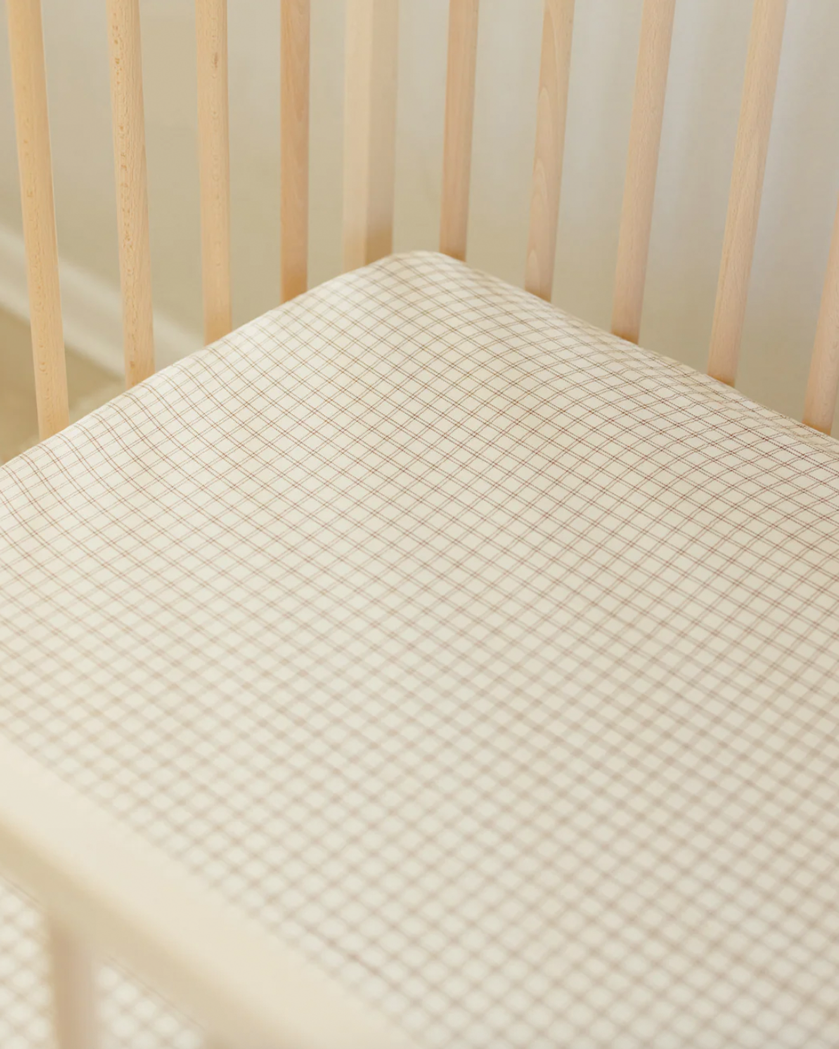 Quincy Mae Bamboo Crib Sheet in Cedar Check