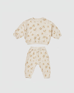 Quincy Mae Waffle Slouch Set in Honey Flower