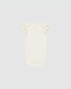 Quincy Mae Flutter Sleeve Bodysuit in Ivory