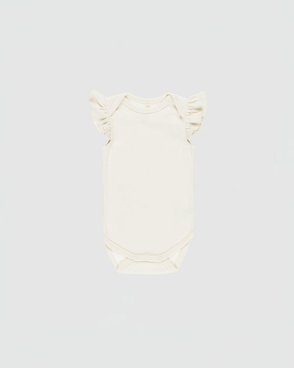 Quincy Mae Flutter Sleeve Bodysuit in Ivory