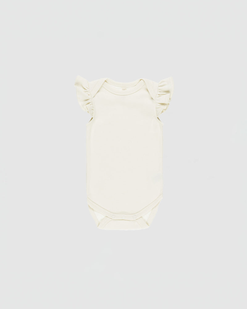 Quincy Mae Flutter Sleeve Bodysuit in Ivory