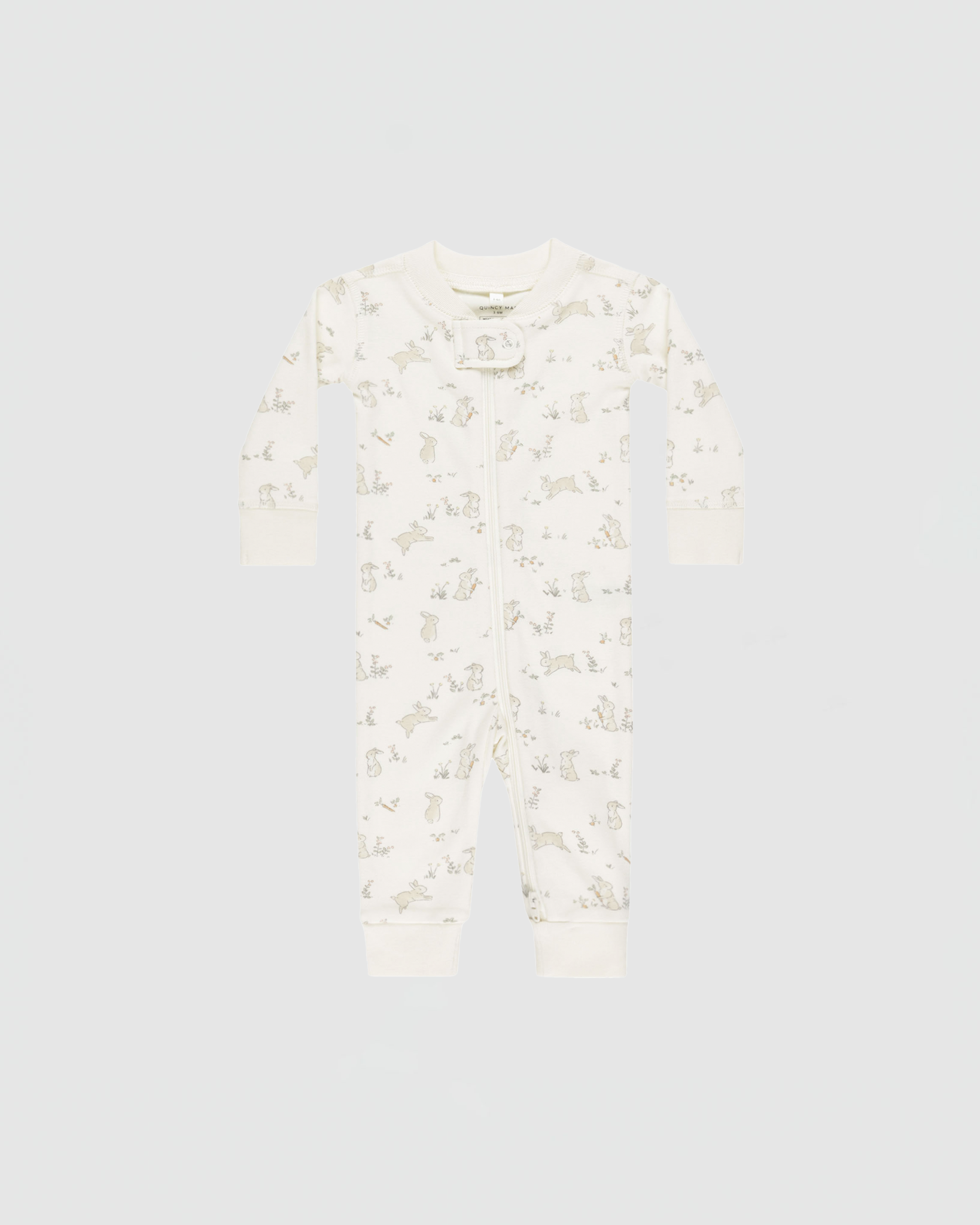Quincy Mae Zip Longsleeve Sleeper in Bunnies