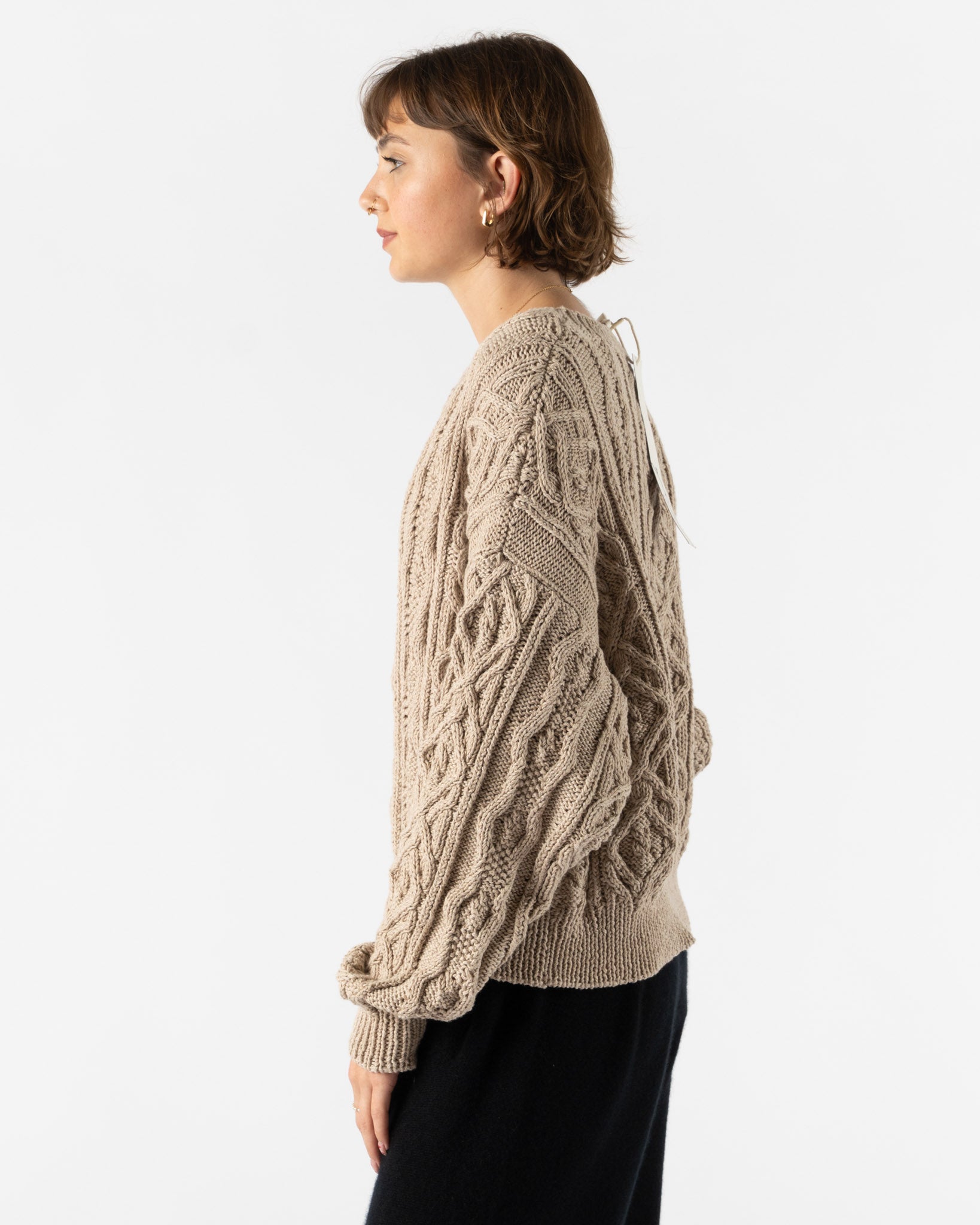 Quitan Blanket Pattern Hand Knit "Ventilated" in Ecru