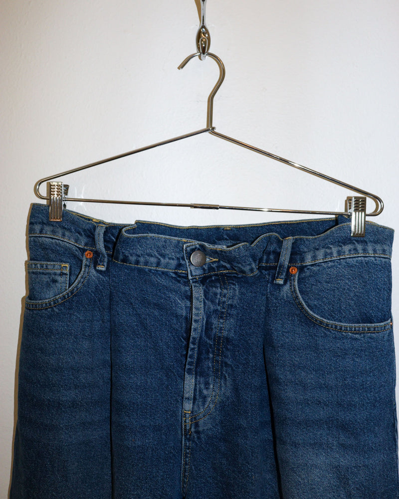 Pre-owned: Raey Extra-Fold Jeans in Blue Denim