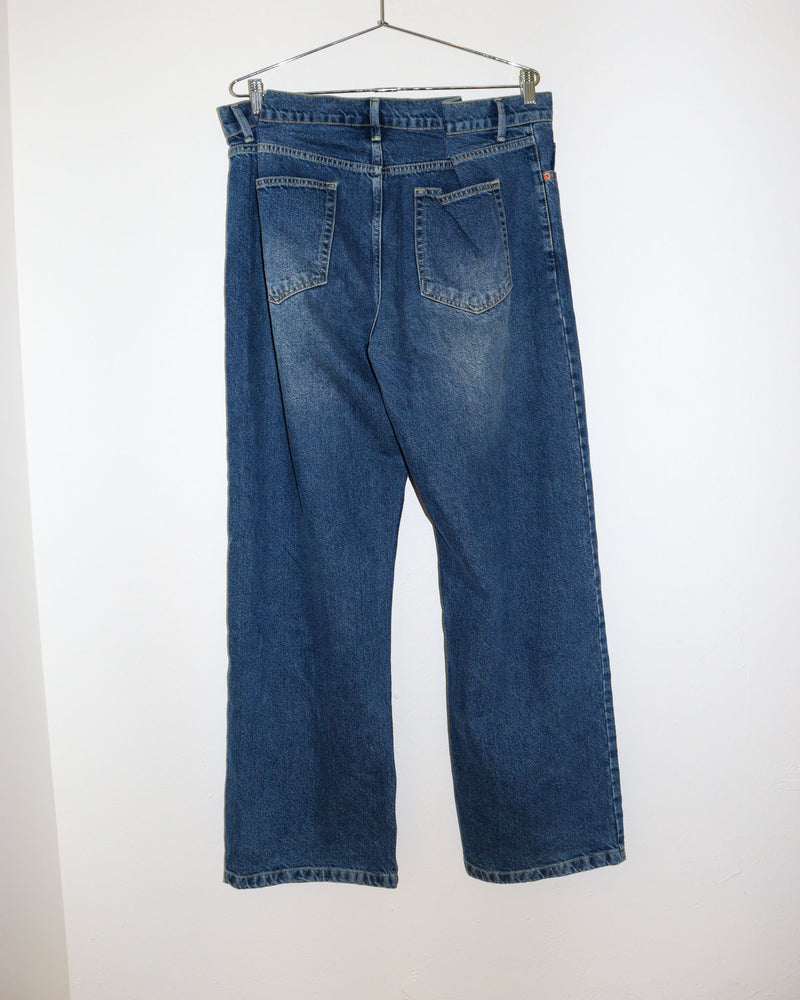 Pre-owned: Raey Extra-Fold Jeans in Blue Denim