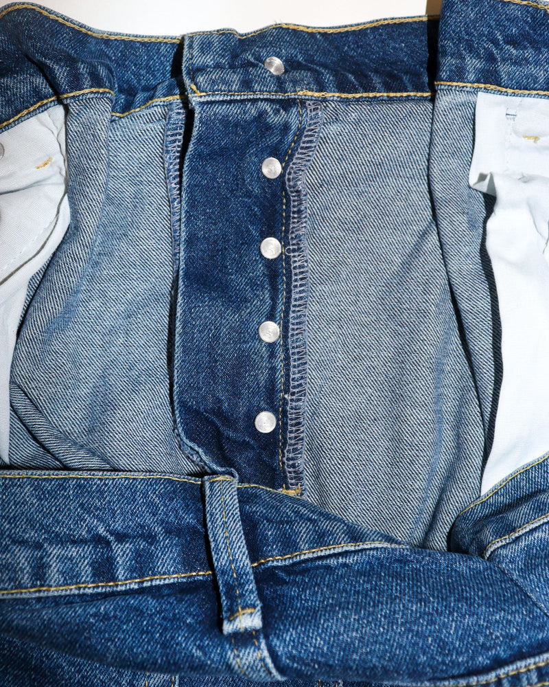 Pre-owned: Raey Extra-Fold Jeans in Blue Denim