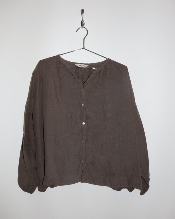 Pre-owned: Ichi Antiquites Button Up Blouse in Brown