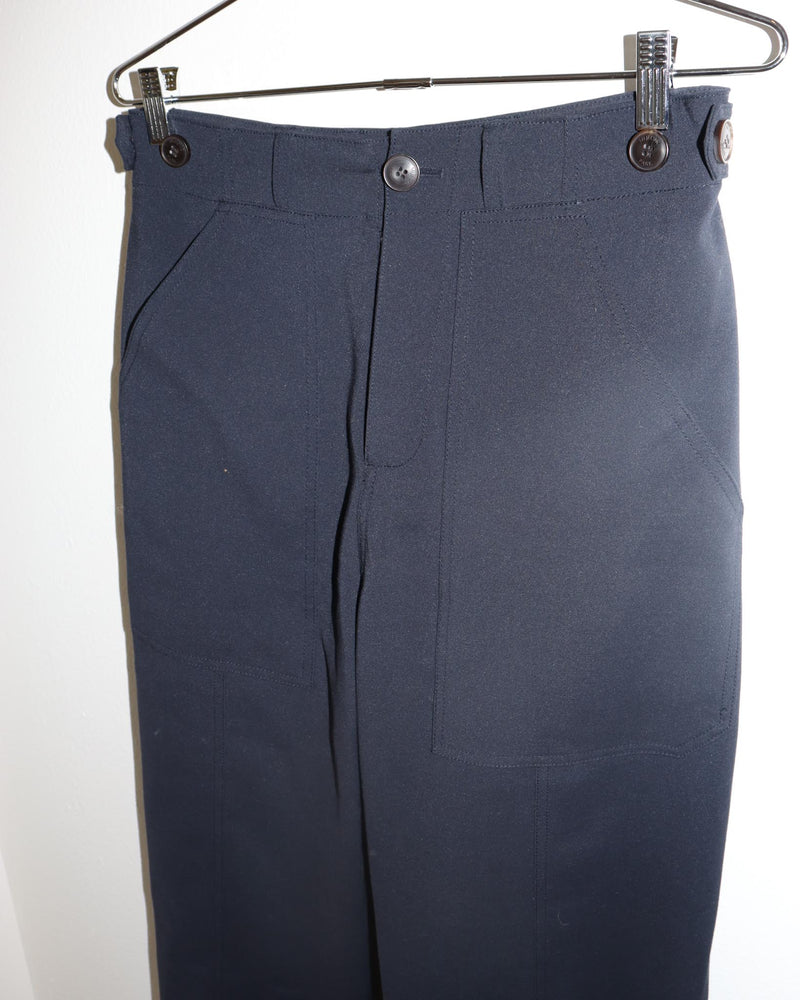 Pre-owned: Mijeong Park Cropped Workwear Pant in Dark Navy