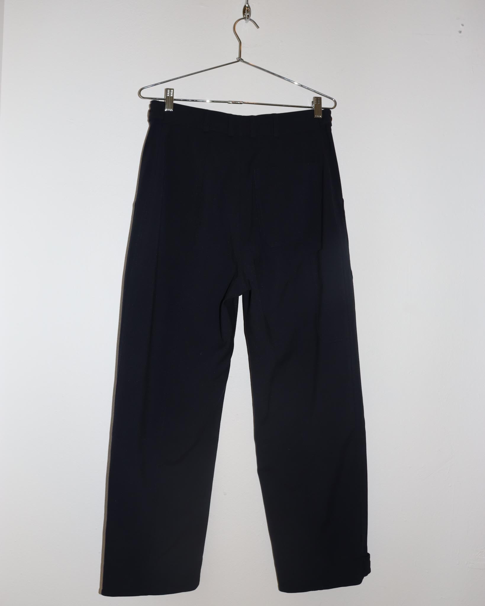 Pre-owned: Mijeong Park Cropped Workwear Pant in Dark Navy