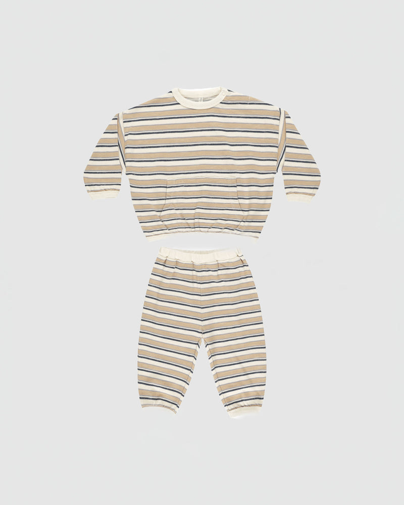 Rylee + Cru Relaxed Set in Blue Vintage Stripe