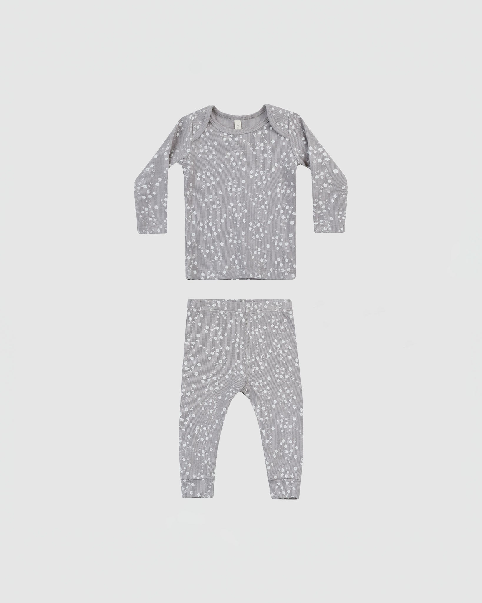 Quincy Mae Ribbed Tee and Legging Set in Periwinkle Fleur