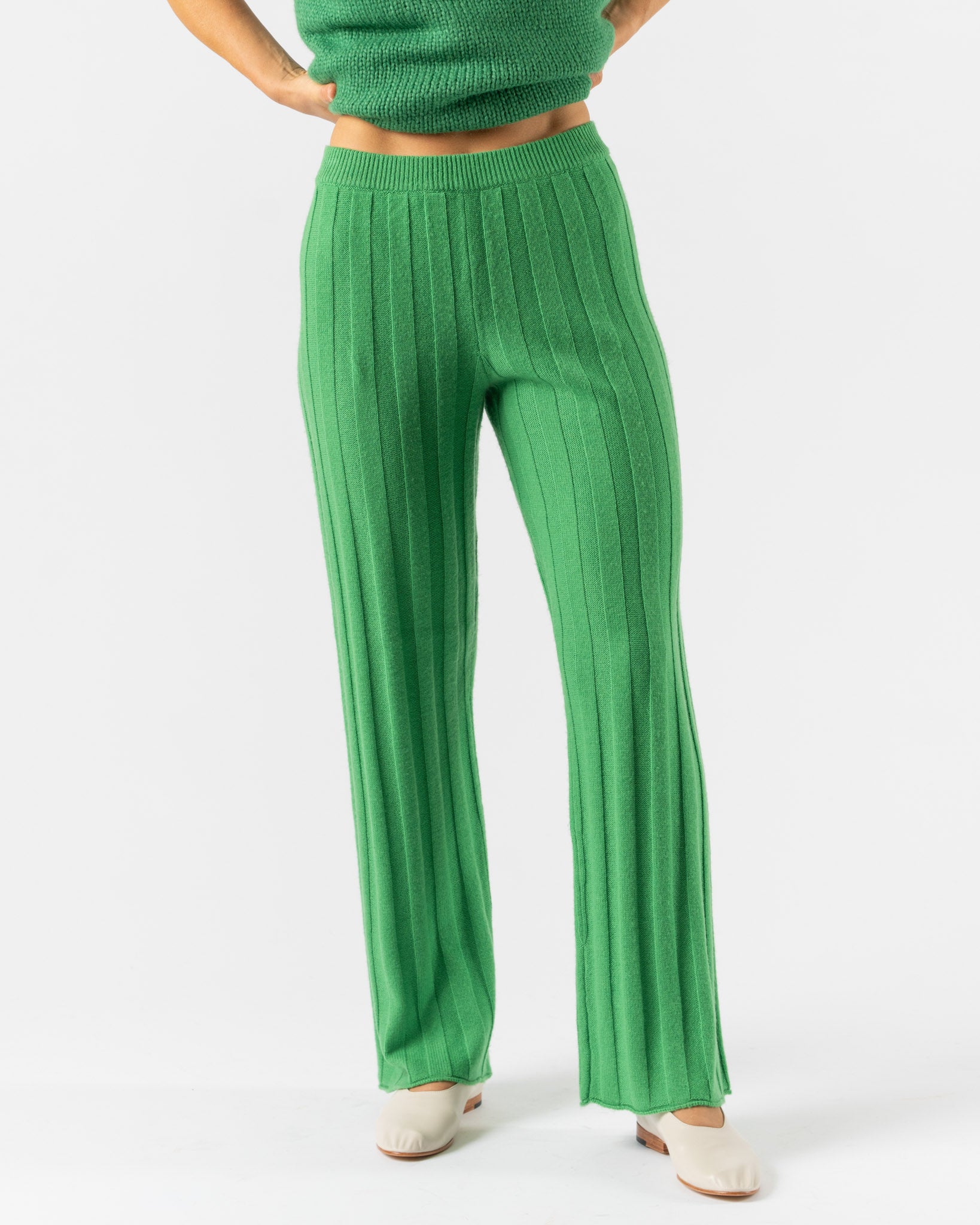 Nikki Chasin Iggy Ribbed Pants in Clover