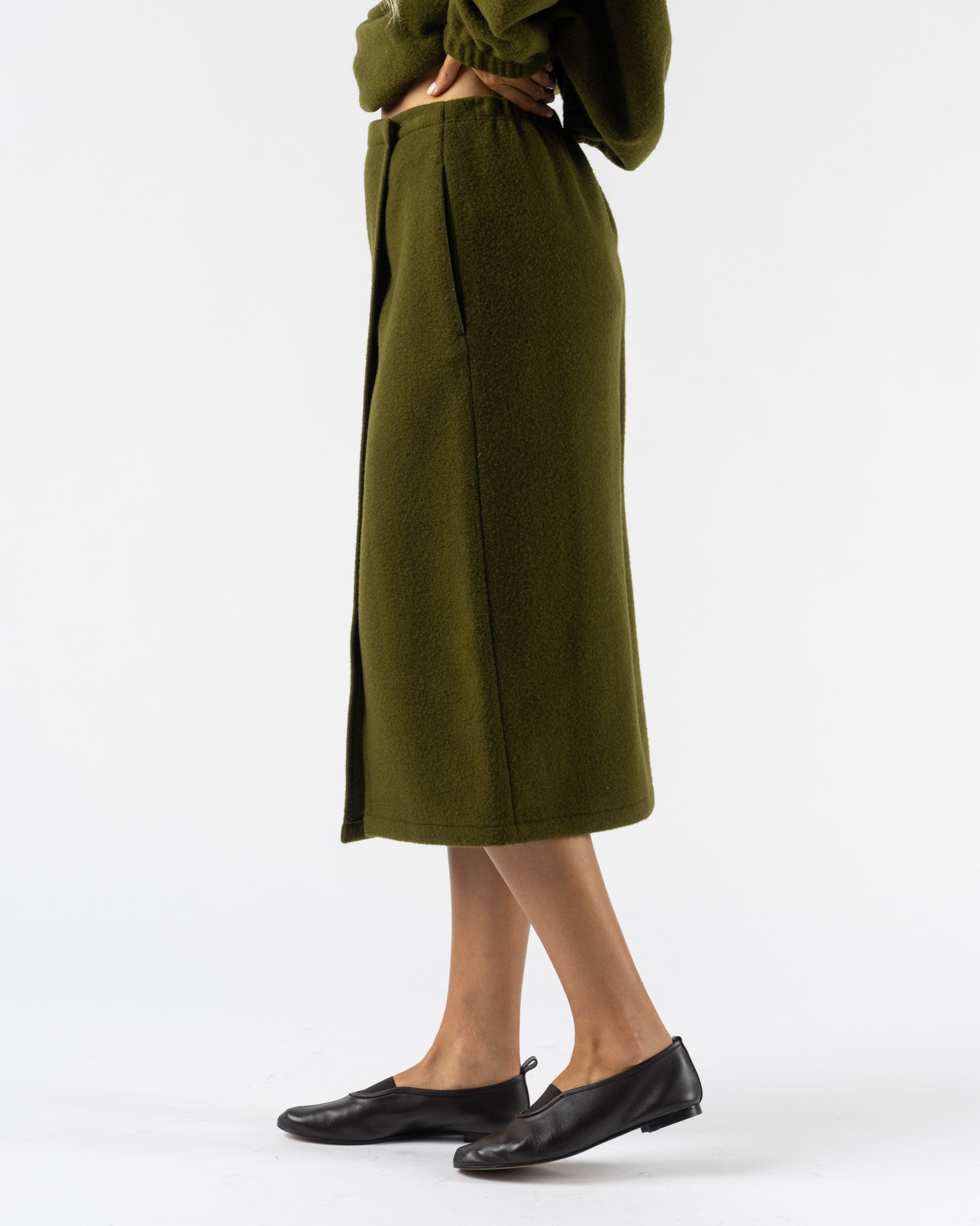 RIER Fleece Wrap Skirt in Soil