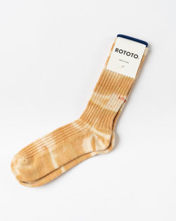 ROTOTO Tie Dye Ribbed Socks in Sunrise