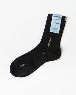 RoToTo 1593 Ribbed Crew Socks in Black