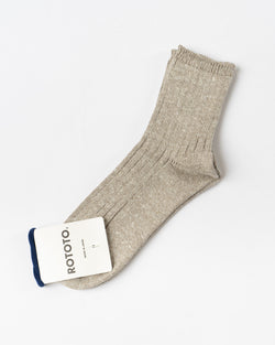 RoToTo Ribbed Ankle Socks in Grayge