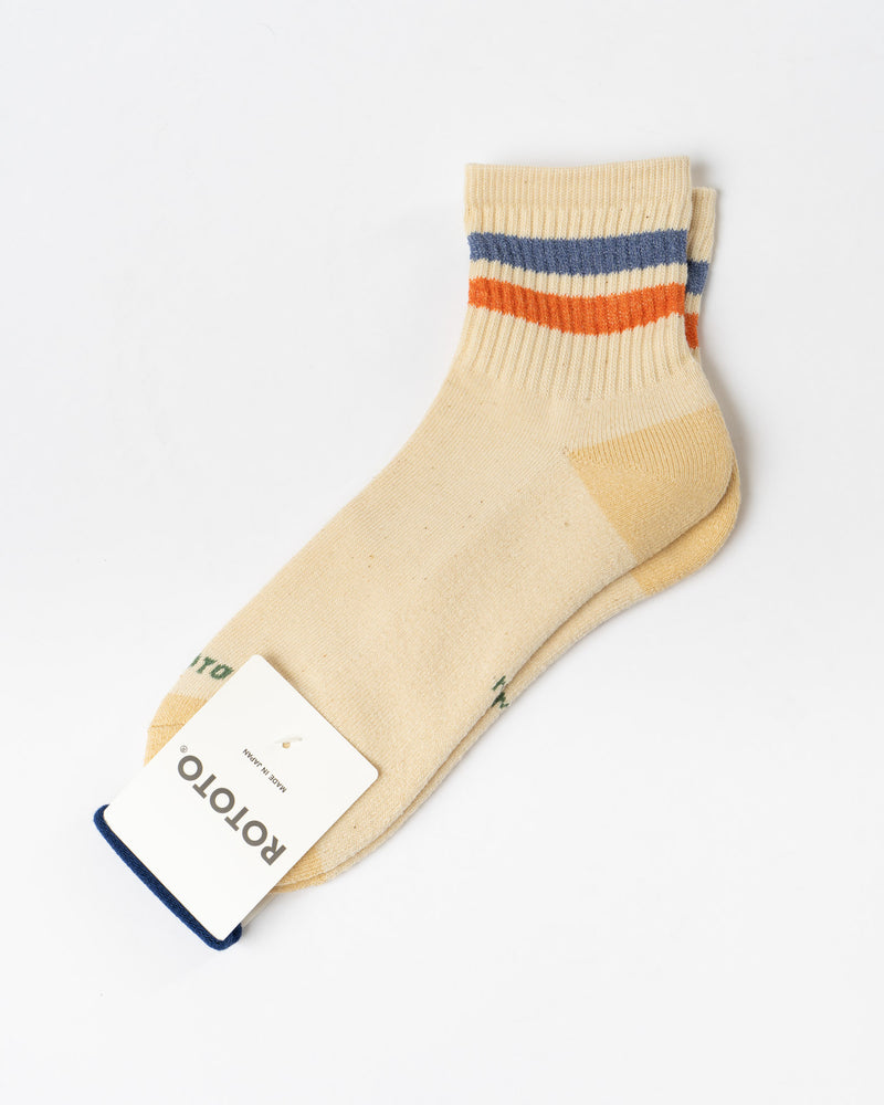 RoToTo Retro Athletic Socks in Blue/Orange