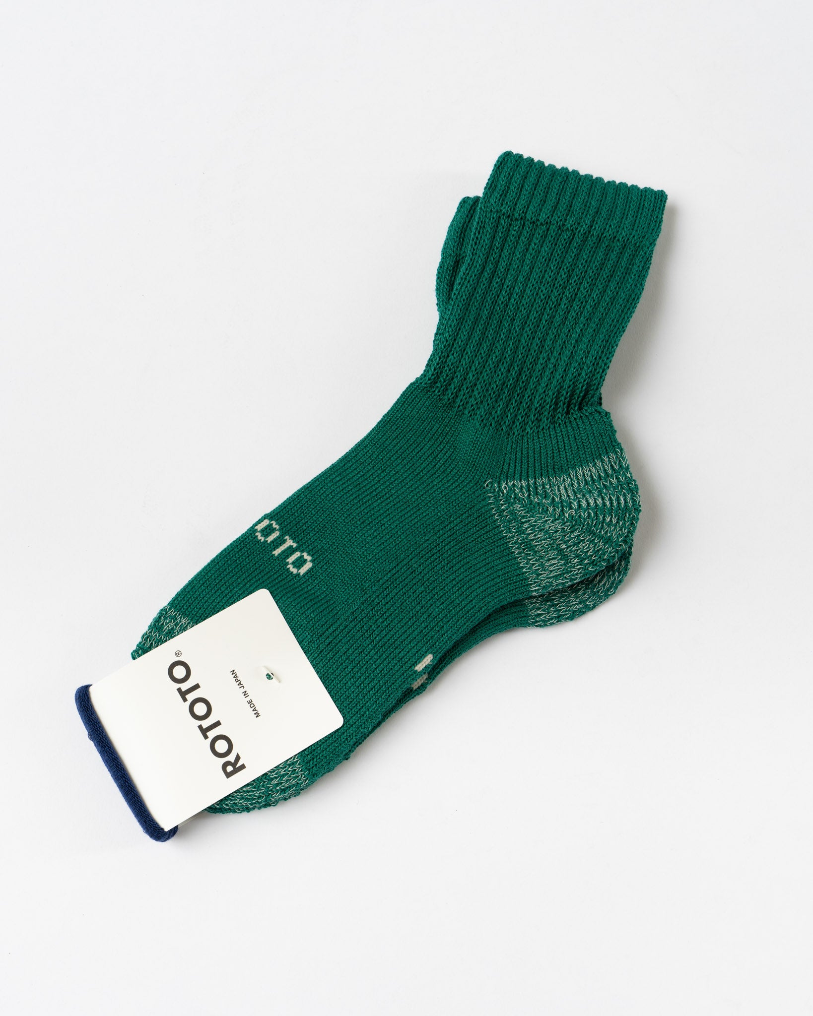 RoToTo Everyday Pile Mini Crew Sock in Green