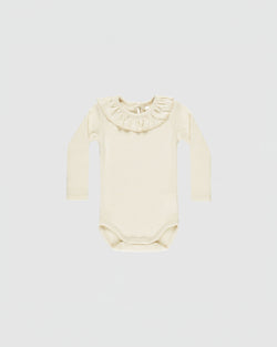 Rylee + Cru Ruffle Collar Bodysuit in Natural