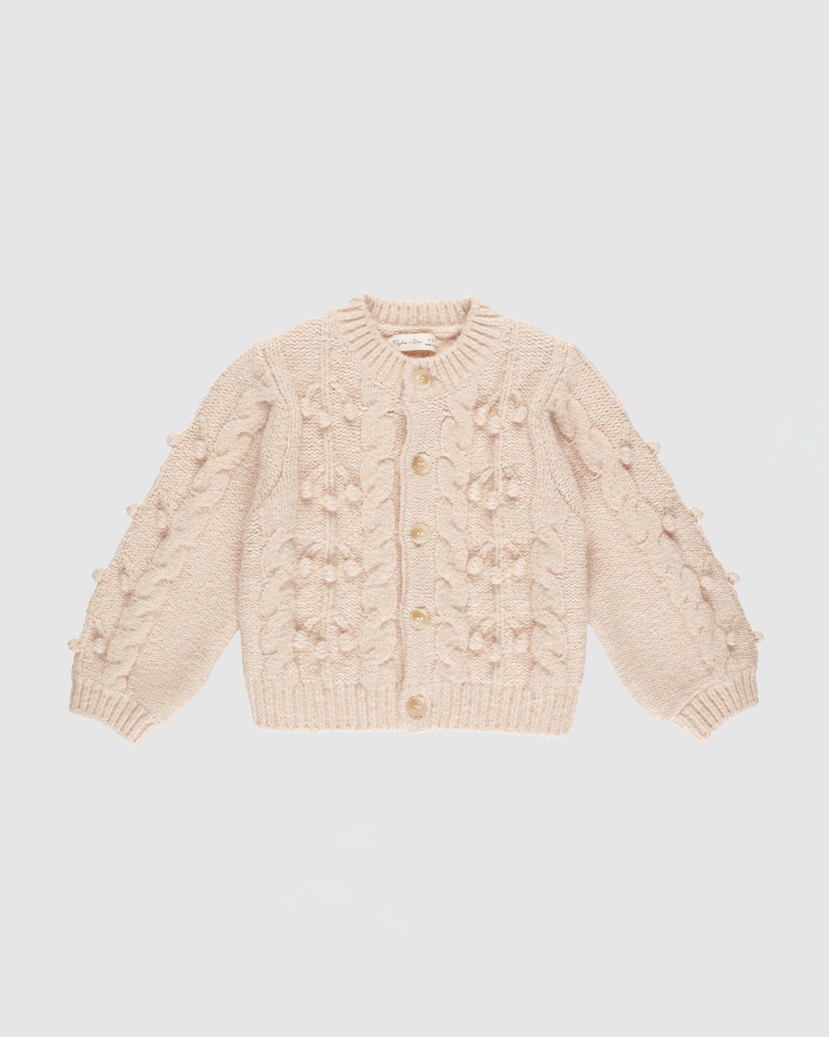Rylee + Cru Bobble Cardigan in Shell