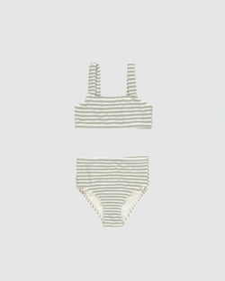 Rylee + Cru Brently Bikini in Sage Stripe