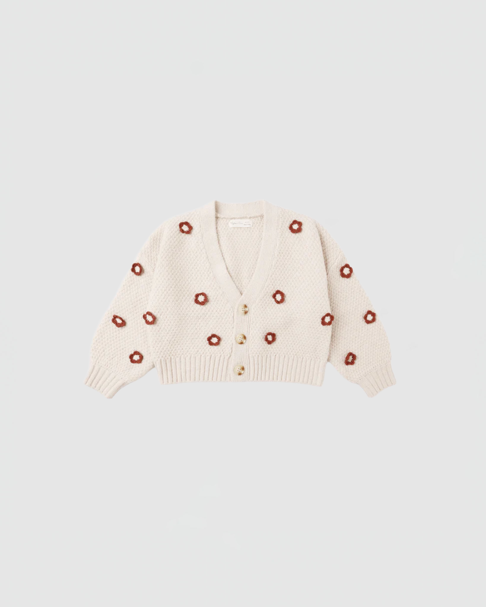 Rylee + Cru Boxy Crop Cardigan in Ruby Daisy