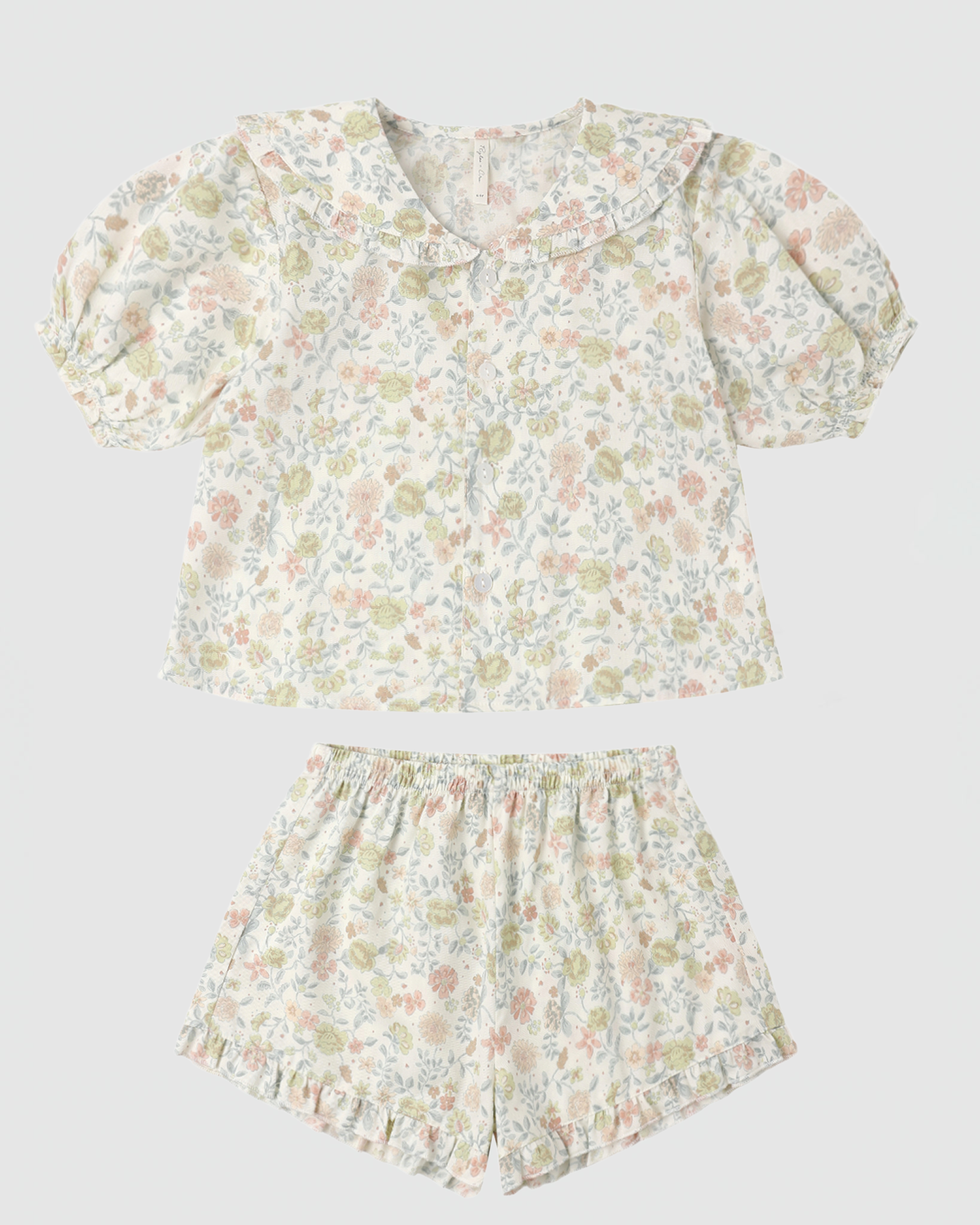 Rylee + Cru Delilah Pajama Set in Citron Bloom