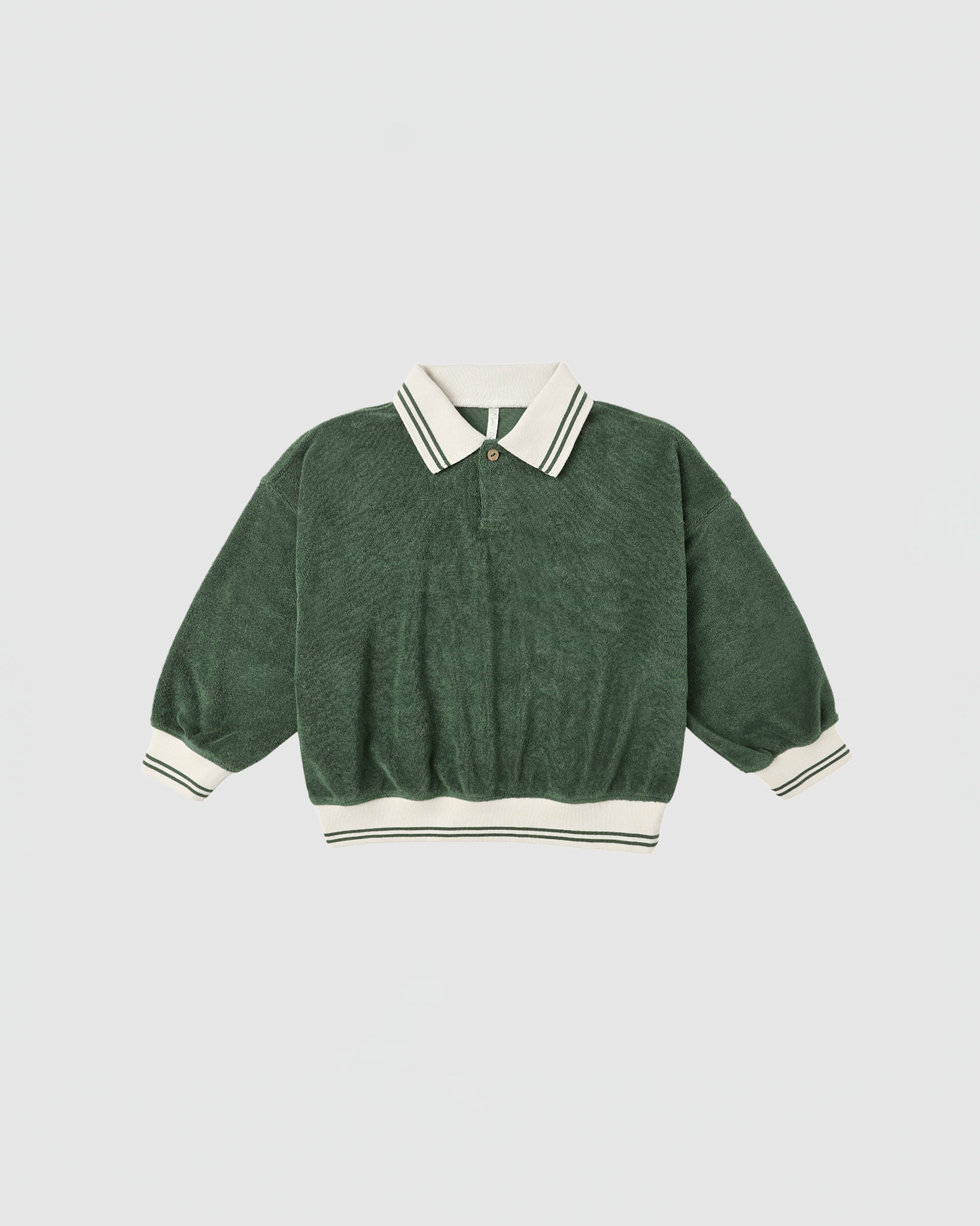 Rylee + Cru Collared Sweatshirt in Green