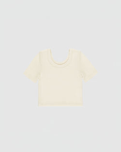 Rylee + Cru Scallop Tee in Natural