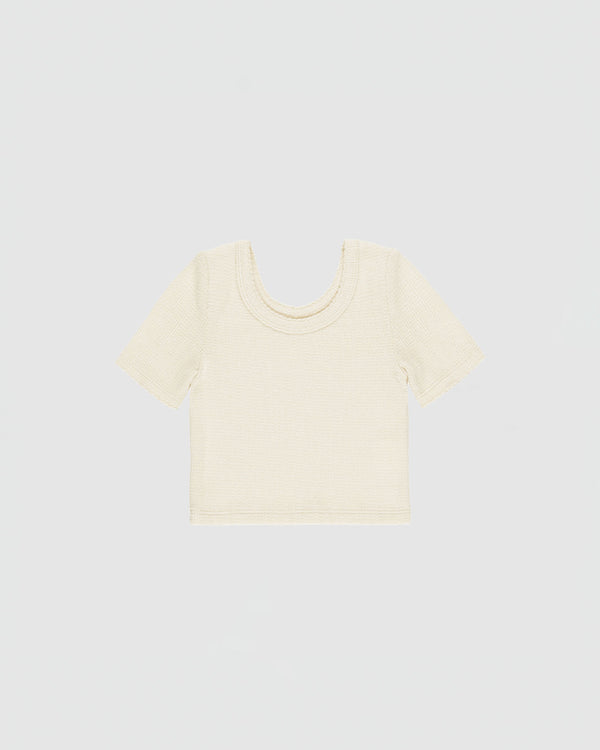 Rylee + Cru Scallop Tee in Natural