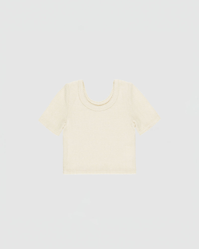 Rylee + Cru Scallop Tee in Natural